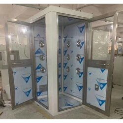 食品飲料化妝品廠標準配置轉(zhuǎn)角型l型風淋室定制加工